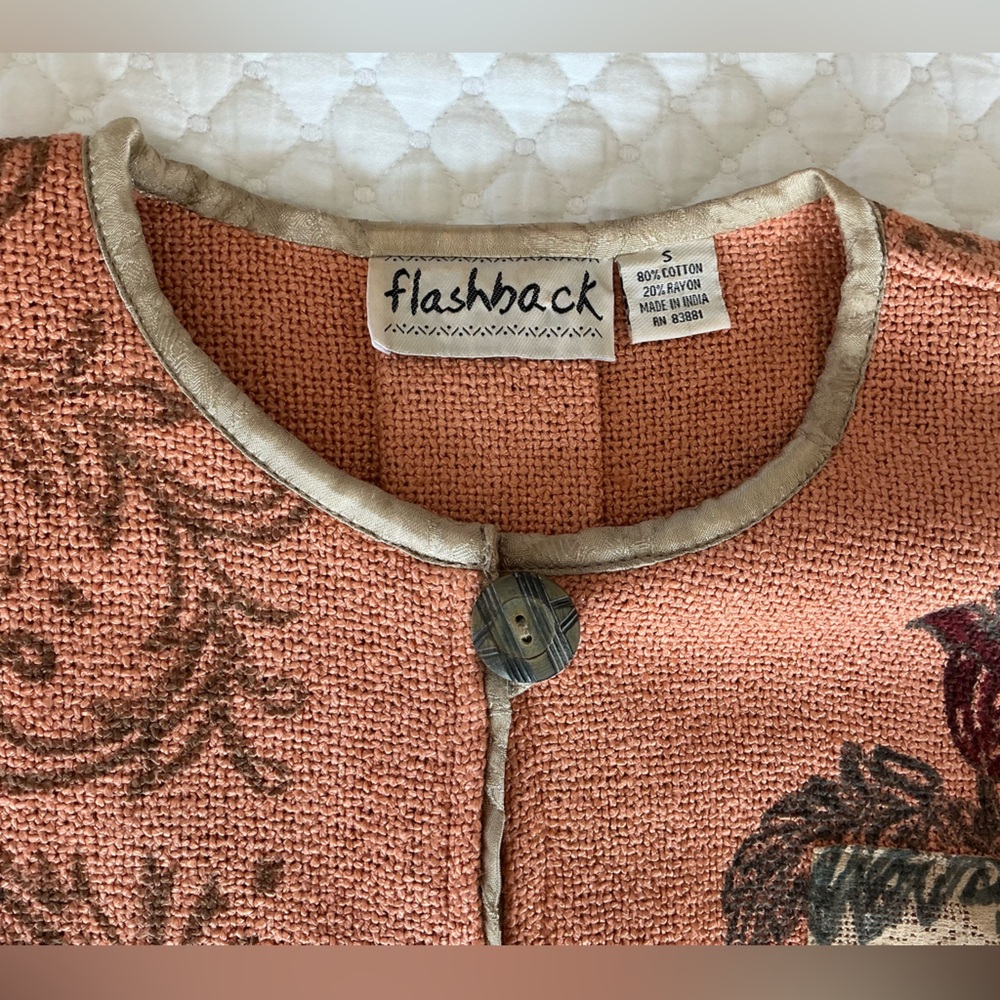 Vintage Flashback Boho Patchwork Sequin Gold Trim… - image 4